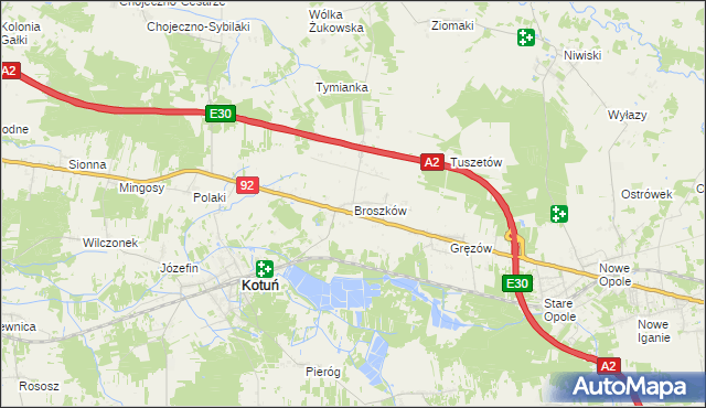 mapa Broszków, Broszków na mapie Targeo