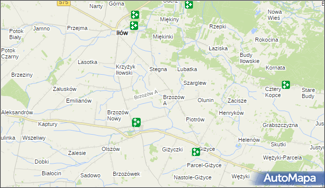 mapa Brzozów A, Brzozów A na mapie Targeo