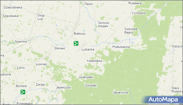 mapa Brzozowe Błoto, Brzozowe Błoto na mapie Targeo