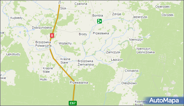 mapa Brzozówka Strzelecka, Brzozówka Strzelecka na mapie Targeo