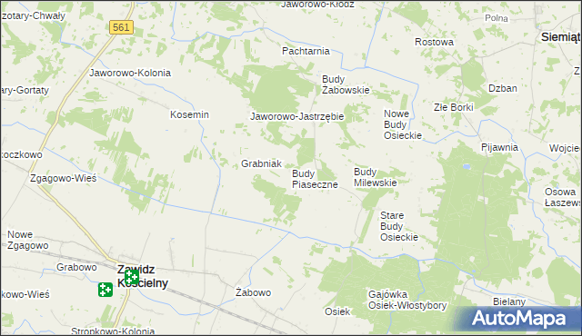 mapa Budy Piaseczne, Budy Piaseczne na mapie Targeo