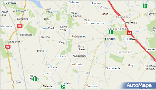 mapa Budy Stare gmina Łanięta, Budy Stare gmina Łanięta na mapie Targeo