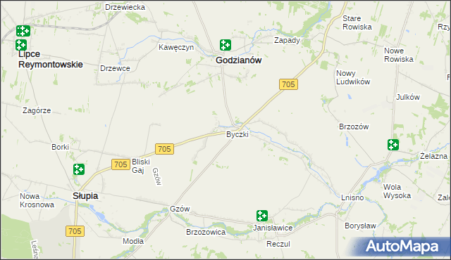 mapa Byczki, Byczki na mapie Targeo