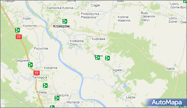mapa Bystre gmina Krzeszów, Bystre gmina Krzeszów na mapie Targeo