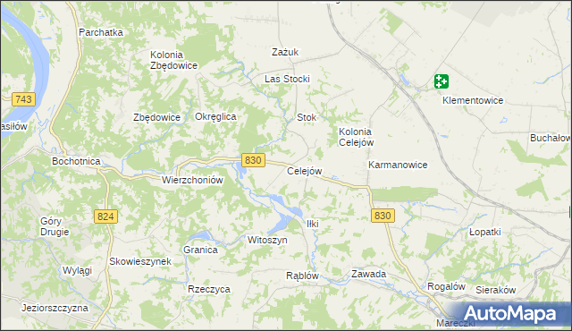 mapa Celejów gmina Wąwolnica, Celejów gmina Wąwolnica na mapie Targeo