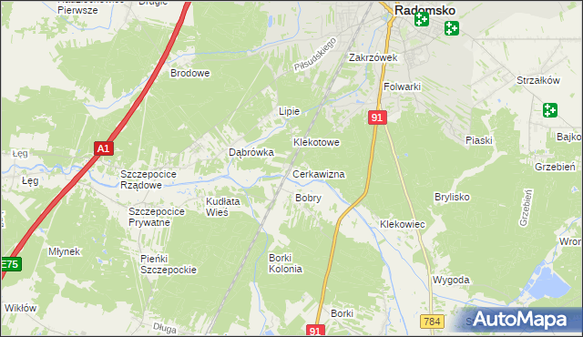 mapa Cerkawizna, Cerkawizna na mapie Targeo