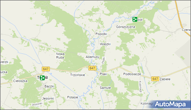 mapa Charubiny, Charubiny na mapie Targeo