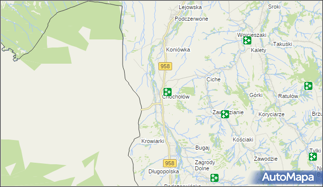 mapa Chochołów gmina Czarny Dunajec, Chochołów gmina Czarny Dunajec na mapie Targeo