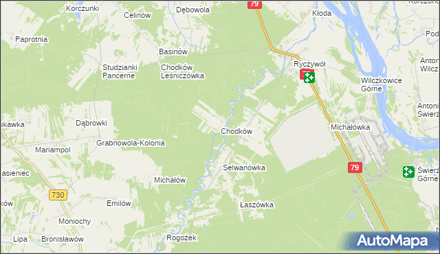 mapa Chodków, Chodków na mapie Targeo