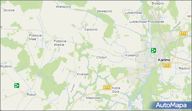 mapa Chotyń, Chotyń na mapie Targeo