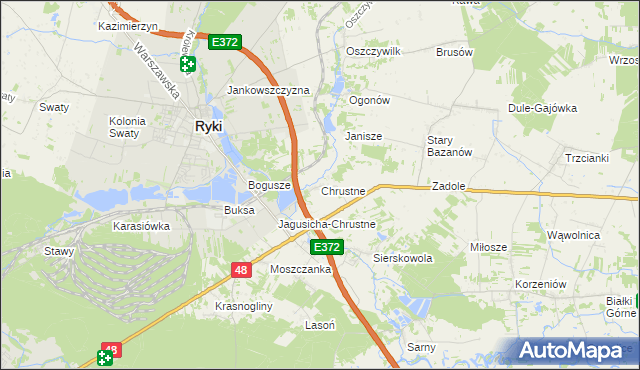 mapa Chrustne, Chrustne na mapie Targeo