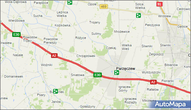 mapa Chrząstów Wielki, Chrząstów Wielki na mapie Targeo