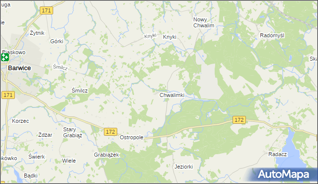 mapa Chwalimki, Chwalimki na mapie Targeo