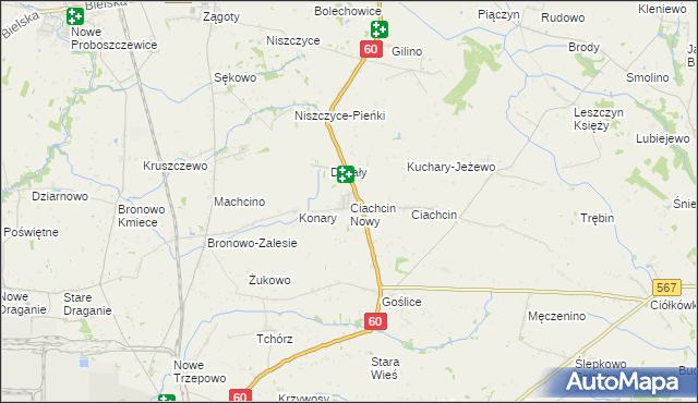mapa Ciachcin Nowy, Ciachcin Nowy na mapie Targeo