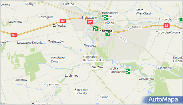 mapa Ciechanki Łęczyńskie, Ciechanki Łęczyńskie na mapie Targeo
