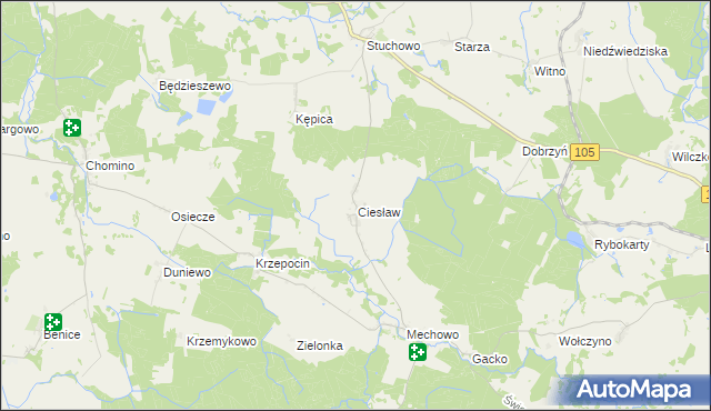 mapa Ciesław, Ciesław na mapie Targeo