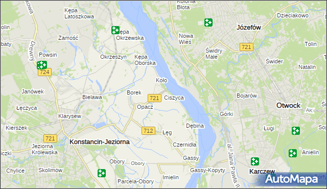mapa Ciszyca gmina Konstancin-Jeziorna, Ciszyca gmina Konstancin-Jeziorna na mapie Targeo