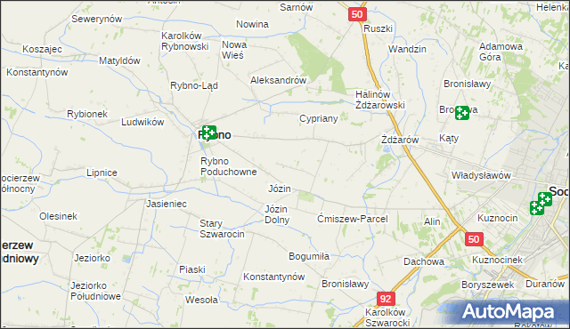 mapa Ćmiszew Rybnowski, Ćmiszew Rybnowski na mapie Targeo