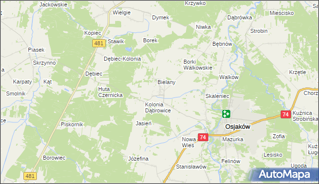 mapa Czernice gmina Osjaków, Czernice gmina Osjaków na mapie Targeo