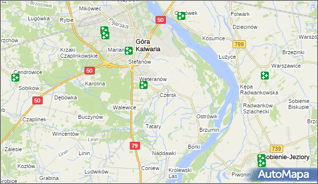 mapa Czersk gmina Góra Kalwaria, Czersk gmina Góra Kalwaria na mapie Targeo