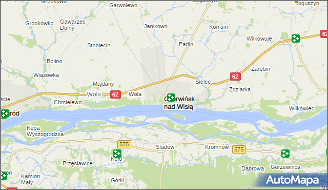 mapa Czerwińsk nad Wisłą, Czerwińsk nad Wisłą na mapie Targeo