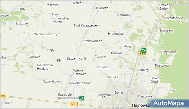 mapa Czyżyki, Czyżyki na mapie Targeo