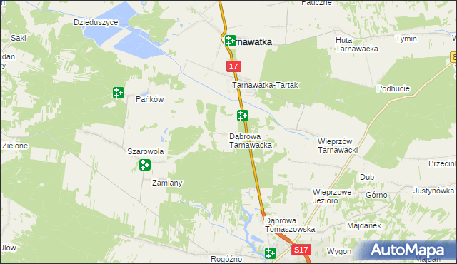 mapa Dąbrowa Tarnawacka, Dąbrowa Tarnawacka na mapie Targeo