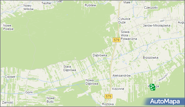 mapa Dąbrówka gmina Czosnów, Dąbrówka gmina Czosnów na mapie Targeo