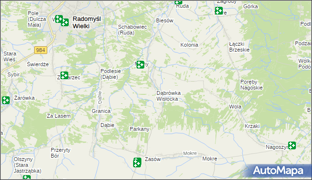 mapa Dąbrówka Wisłocka, Dąbrówka Wisłocka na mapie Targeo