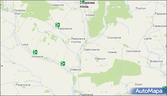 mapa Dalborowice, Dalborowice na mapie Targeo