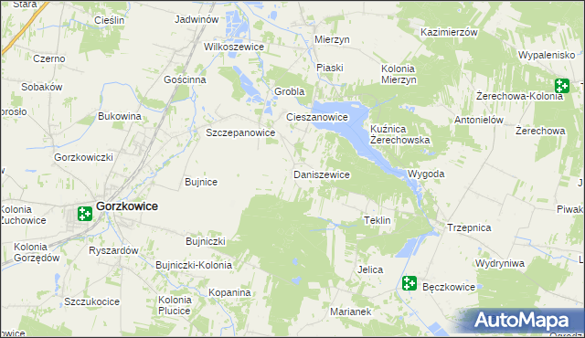 mapa Daniszewice, Daniszewice na mapie Targeo