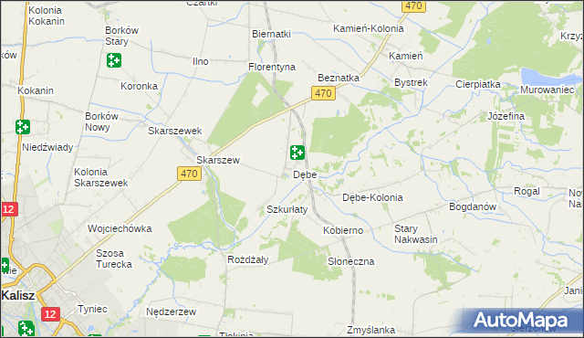 mapa Dębe gmina Żelazków, Dębe gmina Żelazków na mapie Targeo