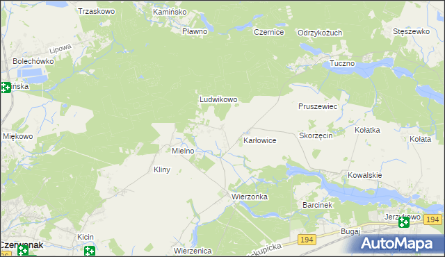 mapa Dębogóra gmina Czerwonak, Dębogóra gmina Czerwonak na mapie Targeo