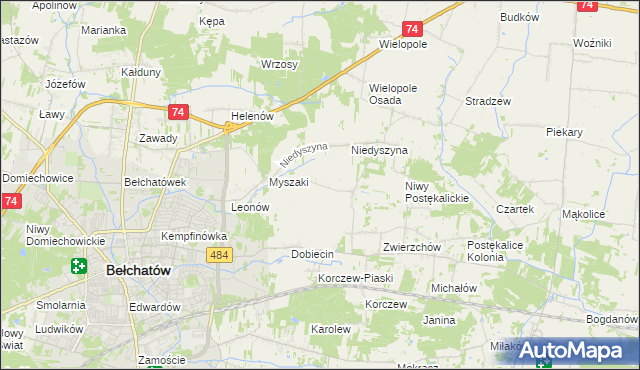 mapa Dobiecin-Kolonia, Dobiecin-Kolonia na mapie Targeo