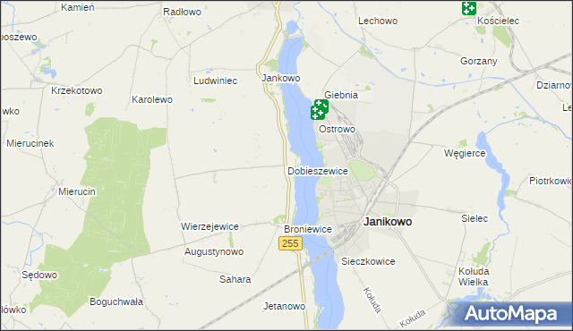 mapa Dobieszewice, Dobieszewice na mapie Targeo