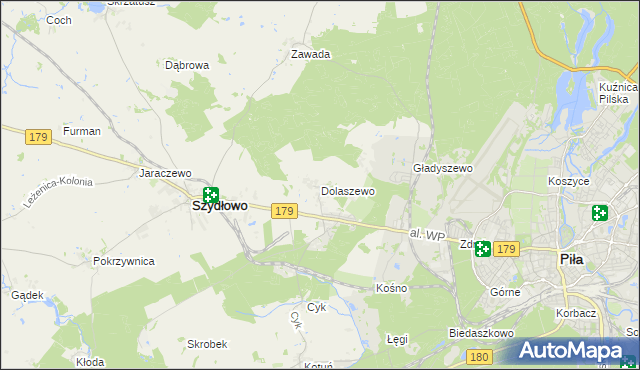 mapa Dolaszewo, Dolaszewo na mapie Targeo