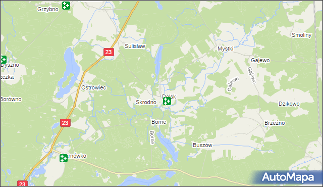 mapa Dolsk gmina Dębno, Dolsk gmina Dębno na mapie Targeo