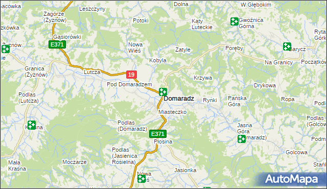 mapa Domaradz powiat brzozowski, Domaradz powiat brzozowski na mapie Targeo