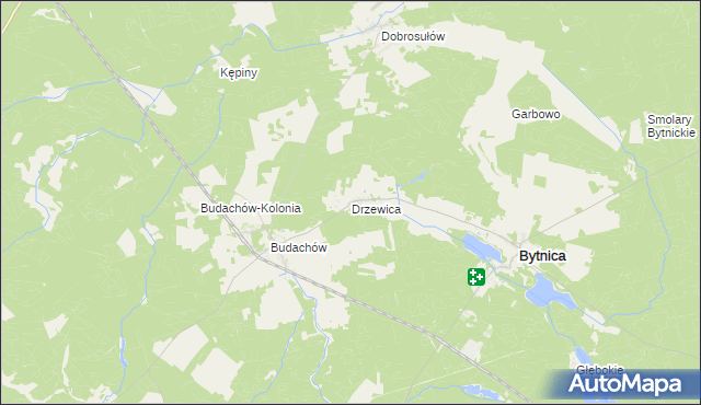mapa Drzewica gmina Bytnica, Drzewica gmina Bytnica na mapie Targeo