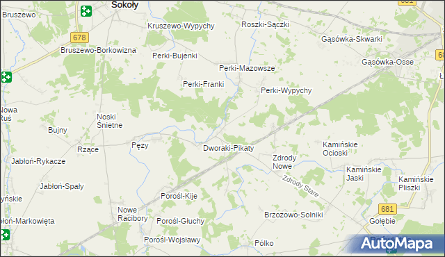 mapa Dworaki-Staśki, Dworaki-Staśki na mapie Targeo