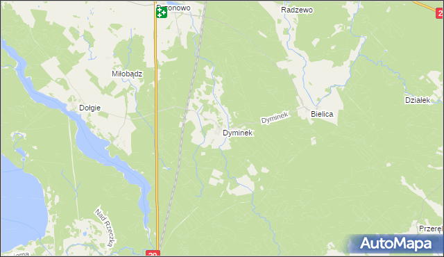 mapa Dyminek, Dyminek na mapie Targeo
