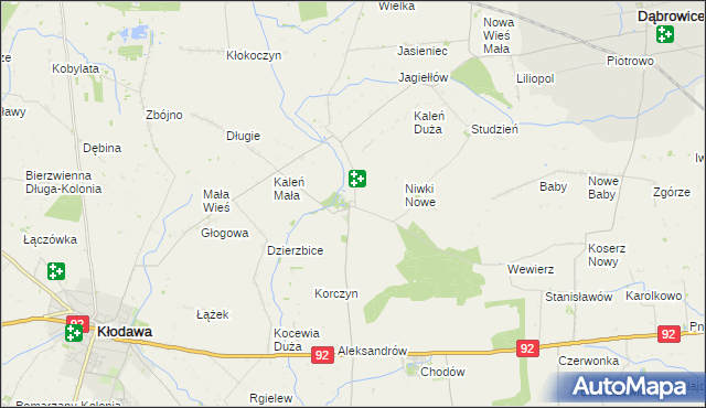 mapa Dzierzbice Osada, Dzierzbice Osada na mapie Targeo