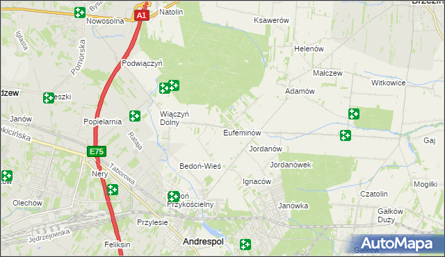 mapa Eufeminów, Eufeminów na mapie Targeo