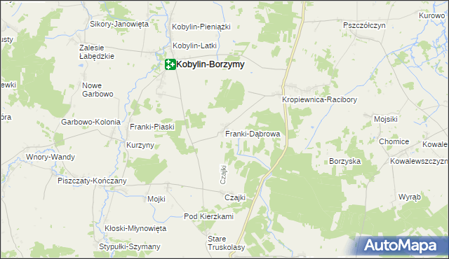 mapa Franki-Dąbrowa, Franki-Dąbrowa na mapie Targeo