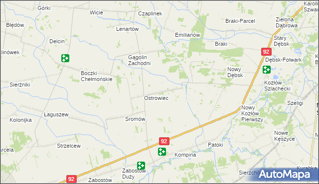mapa Gągolin Południowy, Gągolin Południowy na mapie Targeo