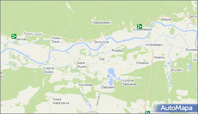 mapa Gaj gmina Przytoczna, Gaj gmina Przytoczna na mapie Targeo