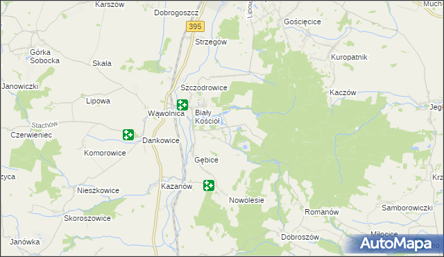 mapa Gębczyce, Gębczyce na mapie Targeo