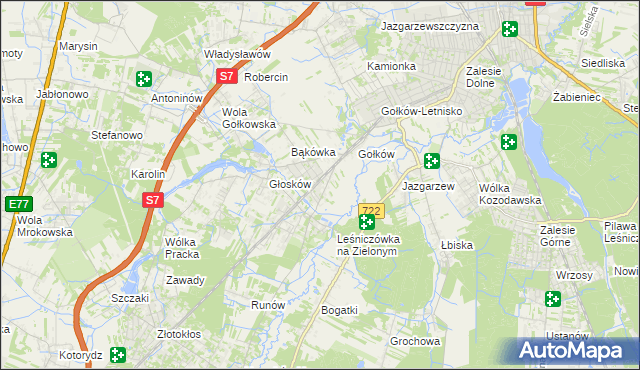 mapa Głosków-Letnisko, Głosków-Letnisko na mapie Targeo
