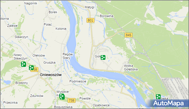 mapa Gołąb gmina Puławy, Gołąb gmina Puławy na mapie Targeo