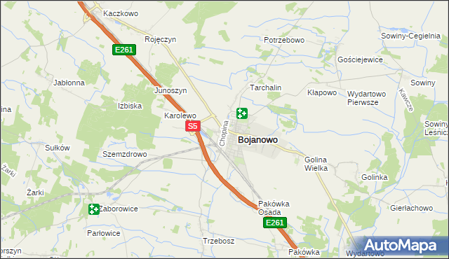 mapa Gołaszyn gmina Bojanowo, Gołaszyn gmina Bojanowo na mapie Targeo